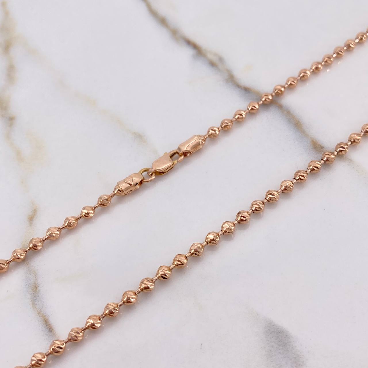 Cadena Militar 21.85gr / 70cm / 3mm Diamantada Oro Rosa $