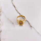 Anillo Virgen Guadalupe 8.55gr / T10 / Circones Negros Fucsias Blancos Oro Amarillo $