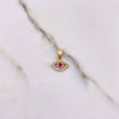 Dije Ojo Turco 0.9gr / 1.5cm / Circones Fucsia Blancos Oro Amarillo $