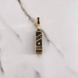 Dije Botella Black Label 12.4gr / 4.8cm / Circones Negros Oro Amarillo $