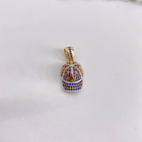 Dije Gorra LA 4.6gr / 2.9cm / Circones Azules Tres Oros $