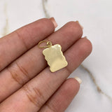 Dije Placa Pergamino 0.65gr / 2.2cm / 10mm-13mm Liso Oro Amarillo $