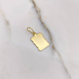 Dije Placa Pergamino 0.65gr / 2.2cm / 10mm-13mm Liso Oro Amarillo $