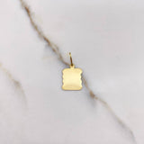 Dije Placa Pergamino 0.65gr / 2.2cm / 10mm-13mm Liso Oro Amarillo $