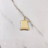 Dije Placa Pergamino 1.9gr / 3cm / 24mm- 17mm Liso Oro Amarillo $