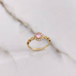 Anillo Solitario Halo 1.95gr / T6 1/2 / Circular Circones Rosado Blancos Oro Amarillo $