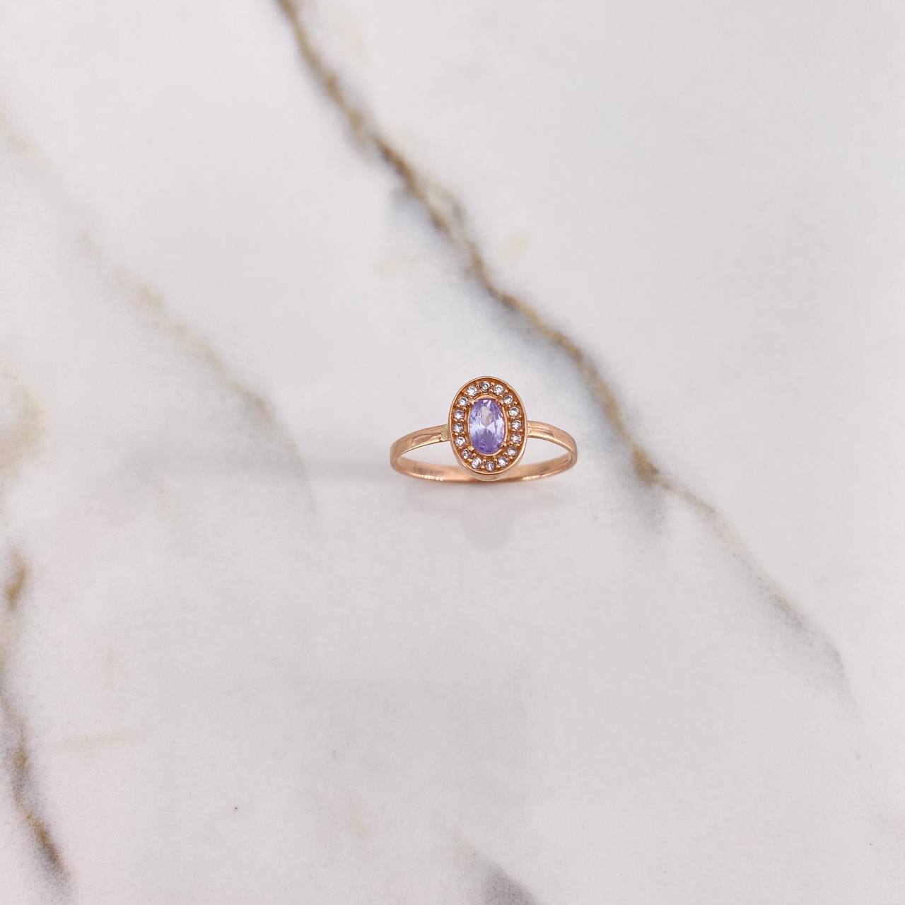 Anillo Halo 1.5gr / T6 / Circones Lila Blancos Oro Rosa $