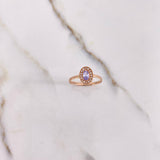 Anillo Halo 1.5gr / T6 / Circones Lila Blancos Oro Rosa $
