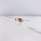 Anillo Gota 1.4gr / T6 1/4 / Lineas Invertidas Circones Lila Blancos Oro Rosa $