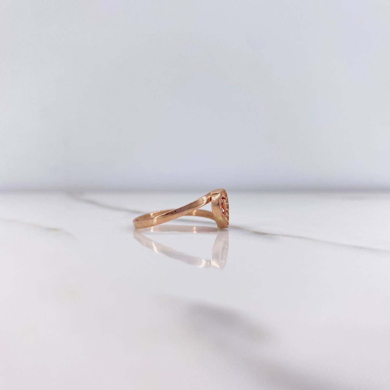 Anillo Gota 1.45gr / T7 3/4 / Lineas Invertidas Circones Ambar Blancos Oro Rosa $