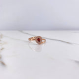 Anillo Gota 1.45gr / T7 3/4 / Lineas Invertidas Circones Ambar Blancos Oro Rosa $