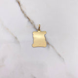 Dije Placa Pergamino 1.85gr / 3cm / 19mm-23mm Liso Oro Amarillo $