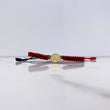 Pulsera Roja Negro Herraje Letra N 0.55gr / 1.5cm / Troquelado Oro Amarillo $