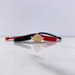 Pulsera Roja Negros Herraje Letra Y 0.55gr / 1.5cm / Troquelado Oro Amarillo $