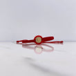 Pulsera Roja Herraje Letra E 0.55gr / 1cm / Tambor Mostacilla Checa Roja Oro Amarillo $