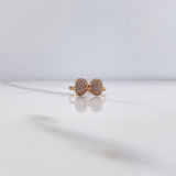 Anillo Moño 1.45gr / T6 3/4 / Circones Blancos Oro Rosa $