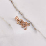 Dije Oso Corazon 2.45gr / 2.8cm / Circones Negros Blancos Oro Rosa $