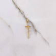Dije Cruz Cristo 1.3gr / 3.4cm / Dos Oros Amarillo Blanco $