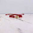 Pulsera Roja Herraje Letra J 0.55gr / 1.5cm / 5mm Troquelado Bolas Neoprenos Rojas Oro Amarillo $