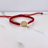 Pulsera Roja Herraje Letra L 0.55gr / 1.5cm / Troquelado Oro Amarillo $