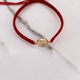 Pulsera Roja Herraje Letra L 0.55gr / 1.5cm / Troquelado Oro Amarillo $