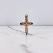 Dije Cruz Cristo 5.15gr / 4cm / Circones Verdes Blancos Oro Rosa $