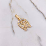 Dije Herradura Caballo 4.45gr / 3.5cm / Circones Blancos Oro Amarillo $