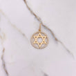 Dije Estrella De David 3.3gr / 3cm / Circones Blancos Oro Amarillo $