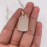 Dije Placa 4.15gr / 3cm / Circones Blancos Oro Rosa $