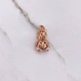 Dije Oso Articulado 6.6gr / 3cm / Circones Blancos Oro Rosa $