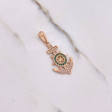 Dije Ancla Timon 2.4gr / 3.5cm / Circones Verdes Blancos Oro Rosa $