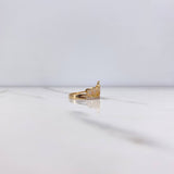 Anillo Corona 15s 3.05gr / T6 1/2 / Circones Blancos Dos Oros Amarillo Blanco $