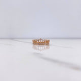 Anillo Corona Reina 2.85gr / T5 3/4 / Circones Blancos Oro Rosa $