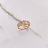 Anillo Corona Reina 2.85gr / T5 3/4 / Circones Blancos Oro Rosa $