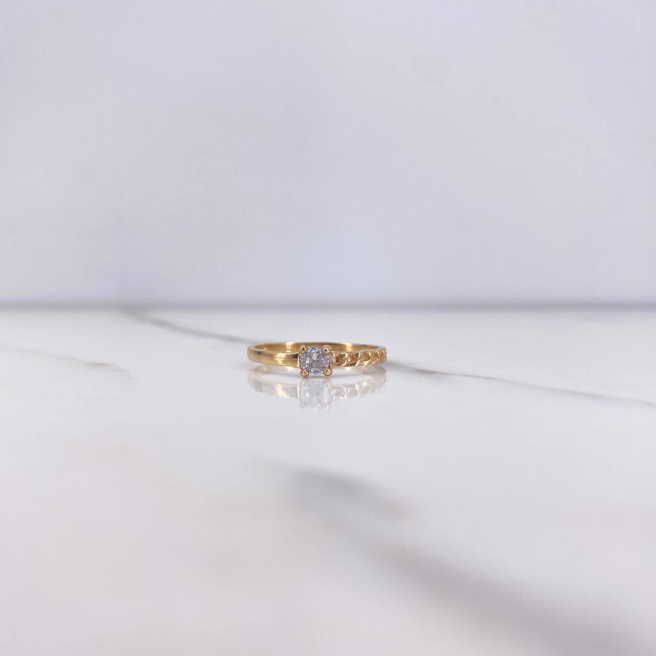 Anillo Solitario Cubano 1.25gr / T6 / Circon Blanco Oro Amarillo $