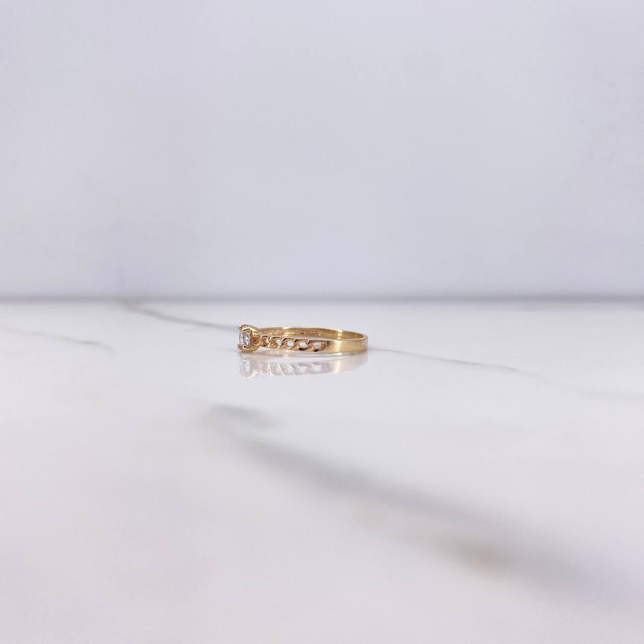 Anillo Solitario Cubano 1.25gr / T6 / Circon Blanco Oro Amarillo $