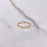 Anillo Solitario Cubano 1.25gr / T6 / Circon Blanco Oro Amarillo $