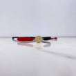 Pulsera Roja Negra Herraje Letra L 0.55gr / 1.5cm / Troquelado Oro Amarillo $
