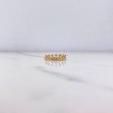 Anillo Corona Reina 2.75gr / T6 1/2 / Circones Blancos Oro Amarillo $