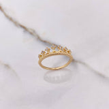Anillo Corona Reina 2.75gr / T7 1/2 / Circones Blancos Oro Amarillo $