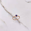 Anillo Solitario Halo 1.85gr / T7 1/2 / Circones Azul Blancos Oro Rosa $
