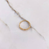 Anillo Eslabones 1.85gr / T7 / Circones Blancos Oro Amarillo $