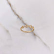 Anillo Eslabones 1.85gr / T7 / Circones Blancos Oro Amarillo $