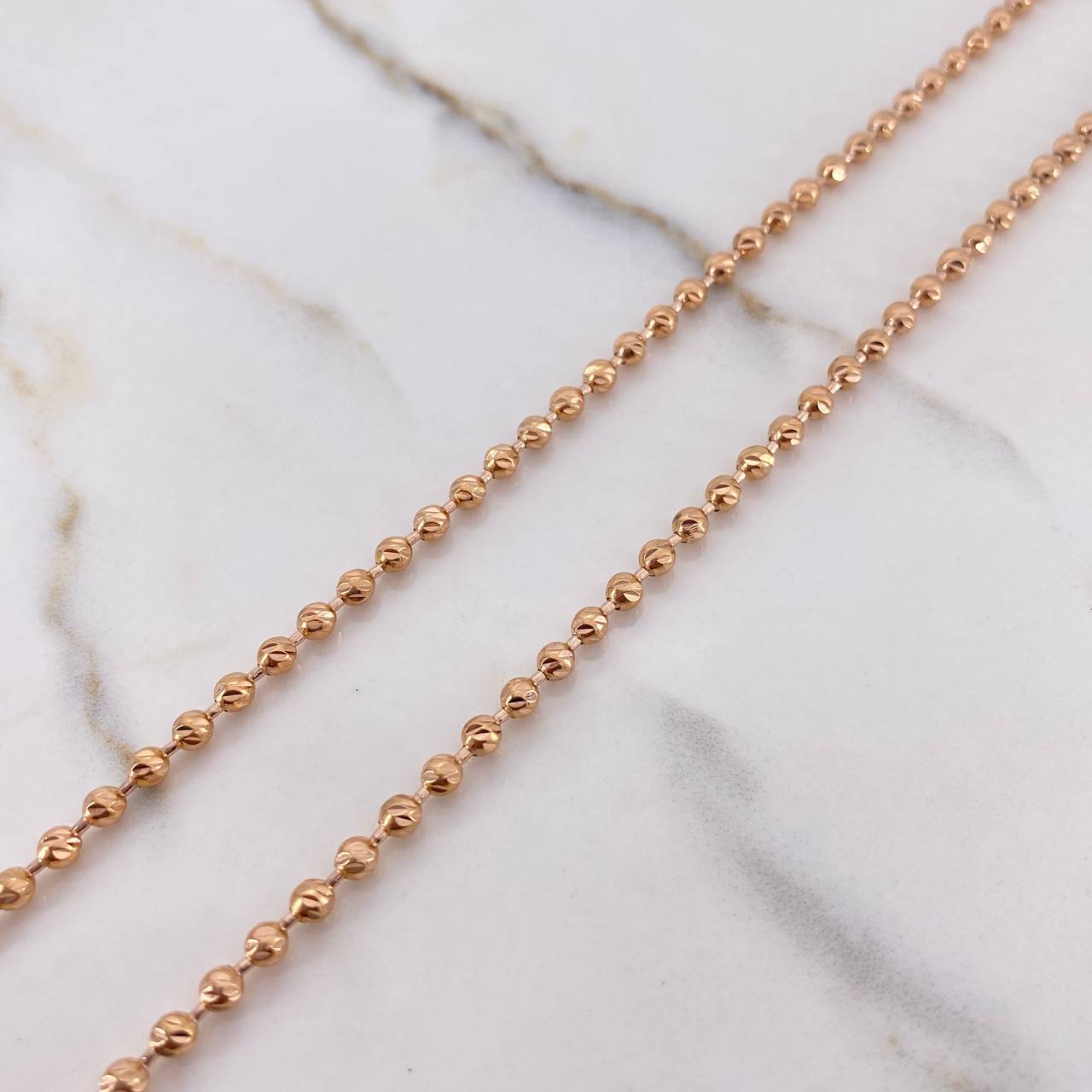 Cadena Militar 15.75gr / 50cm / 3mm Diamantado Oro Rosa $