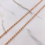 Cadena Militar 15.75gr / 50cm / 3mm Diamantado Oro Rosa $