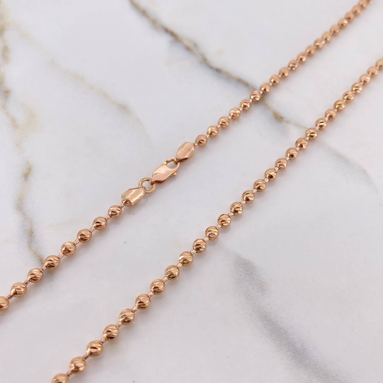 Cadena Militar 15.75gr / 50cm / 3mm Diamantado Oro Rosa $