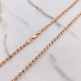 Cadena Militar 15.75gr / 50cm / 3mm Diamantado Oro Rosa $