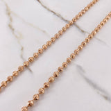 Cadena Militar 34.05gr / 70cm / 4mm Diamantado Oro Rosa $