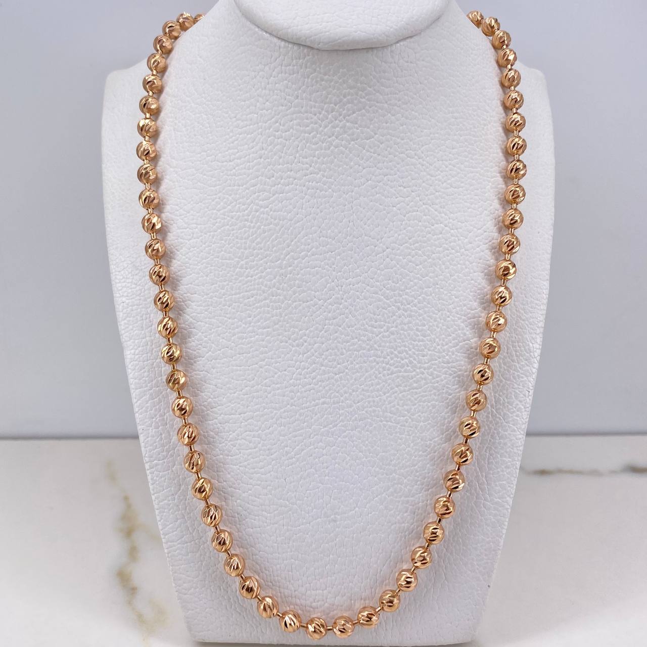 Cadena Militar 34.05gr / 70cm / 4mm Diamantado Oro Rosa $