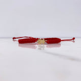 Pulsera Roja Oso Ts 0.3gr / 1.2cm / Oro Amarillo $